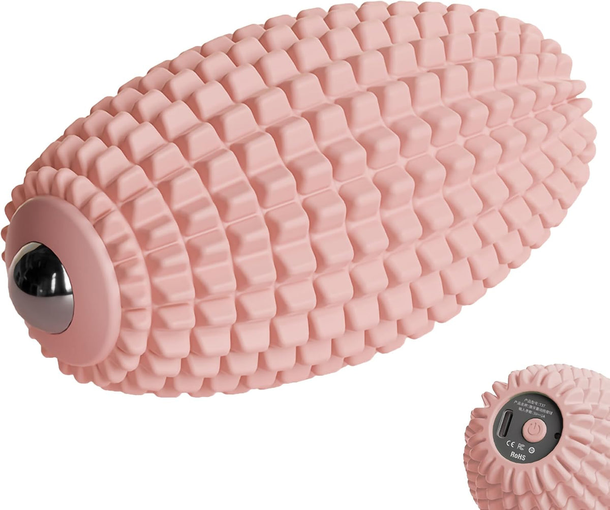 Vibrating Massage Ball for Full Body Relaxation, Silicone Trigger Point Massager Ball for Back, Leg, Foot, Muscle Recovery, Portable Rechargeable Massage Roller, 3 Vibration Speeds (Black)