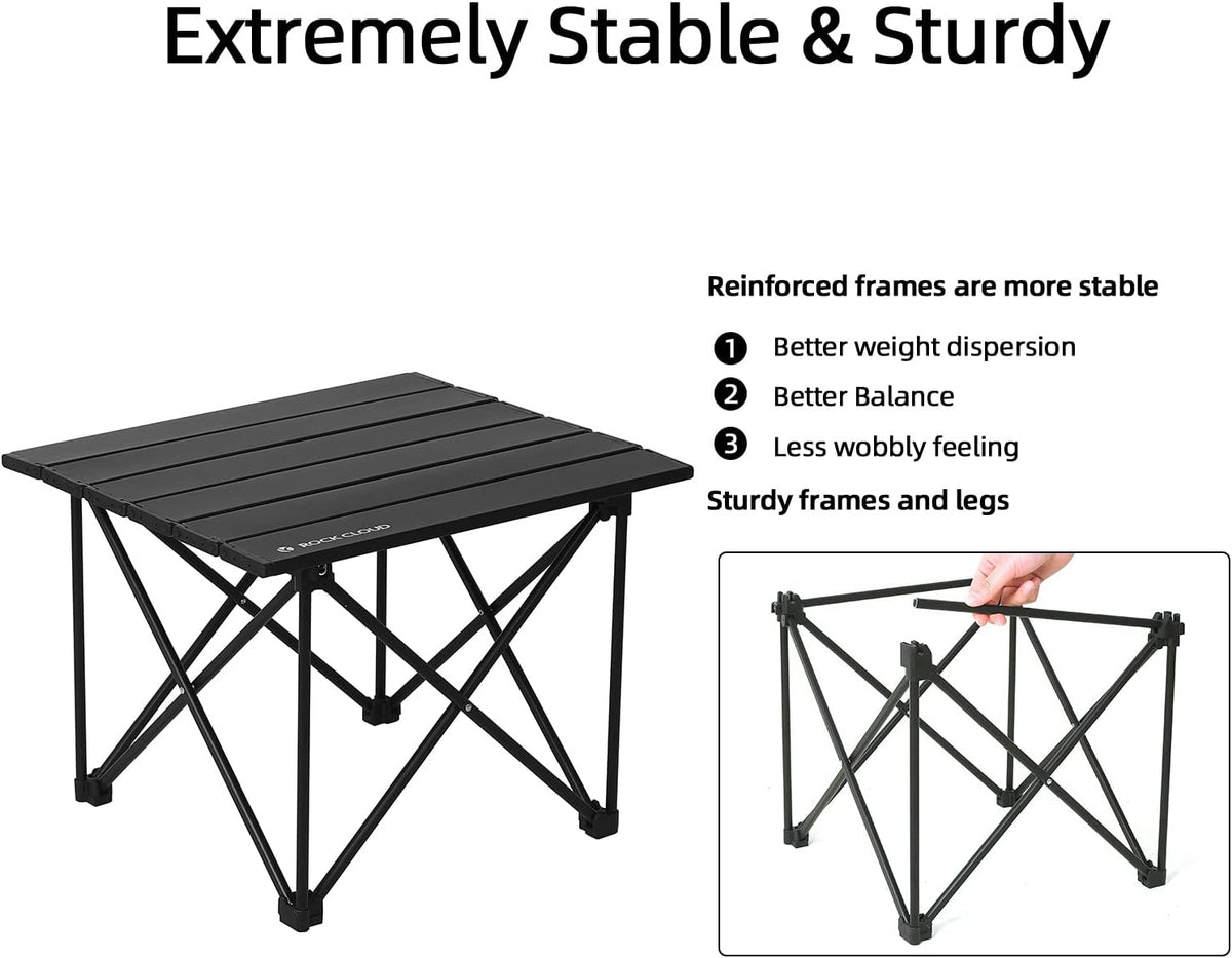 ROCK CLOUD Portable Camping Table Ultralight Aluminum Camp Table Folding Compact Beach Table for Camping Hiking Backpacking Outdoor Picnic