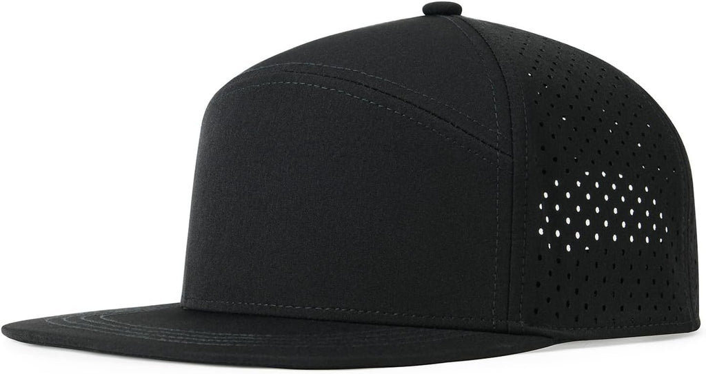 FEINION Men Laser Mesh Flat Brim Snapback Baseball Cap