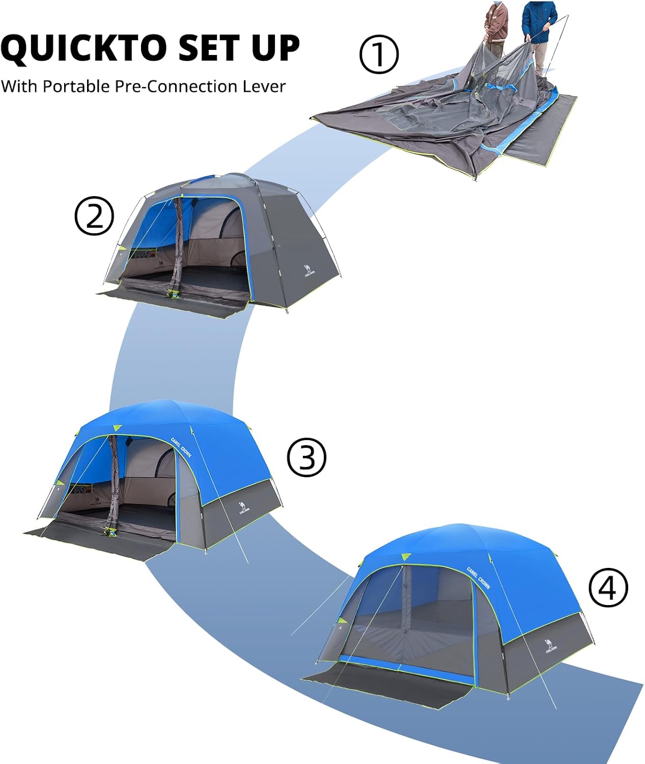 CAMEL CROWN Tents for Camping 4/6 Person Tent Waterproof Easy Setup Backpacking Tents