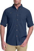 33,000ft Men's UPF 50+ UV Protection Long Sleeve Hiking Shirts Breathable Quick Dry Fishing Shirts for Safari, Outdoor