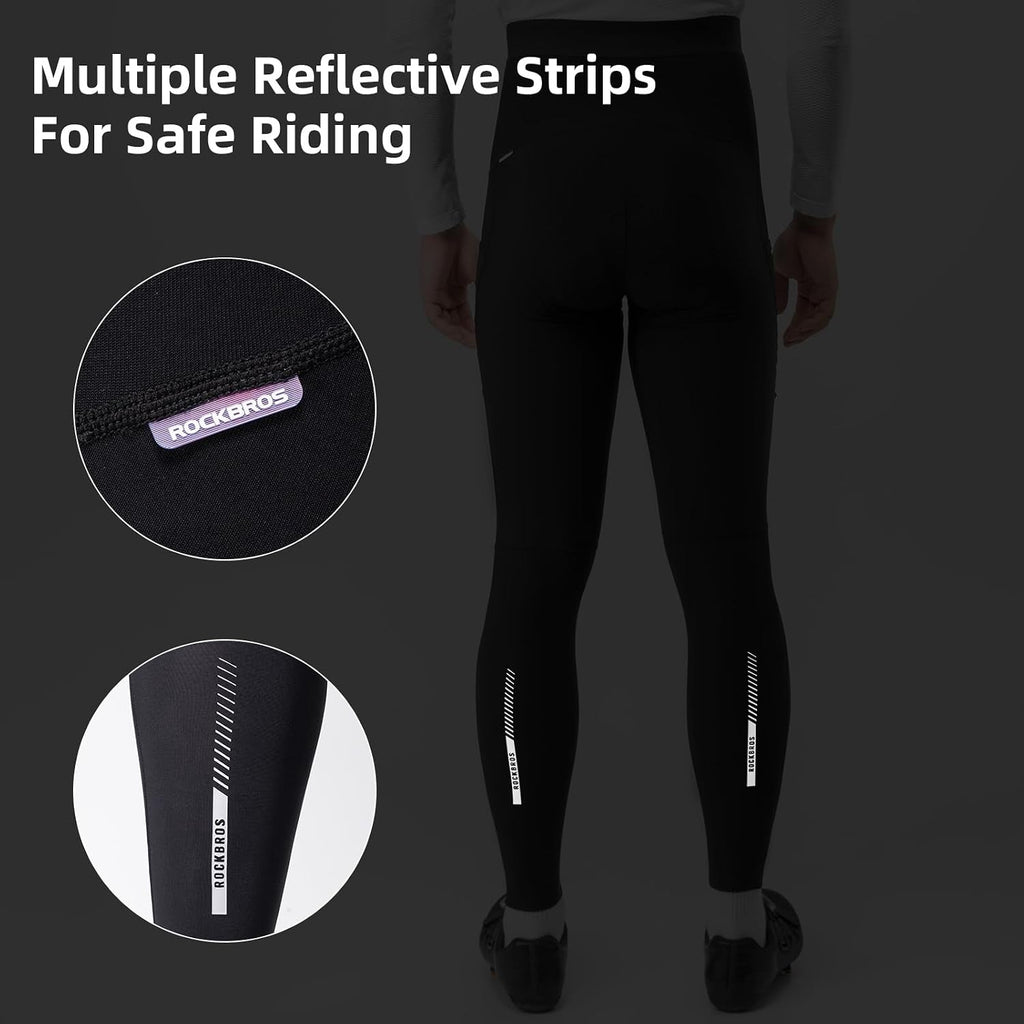 ROCKBROS Men's Thermal Cycling Tights Padded Winter Bike Pants