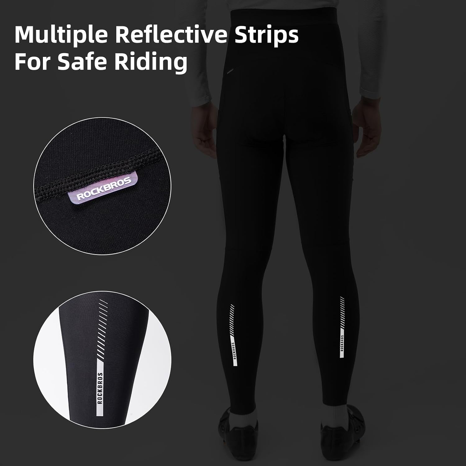 ROCKBROS Men's Thermal Cycling Tights Padded Winter Bike Pants