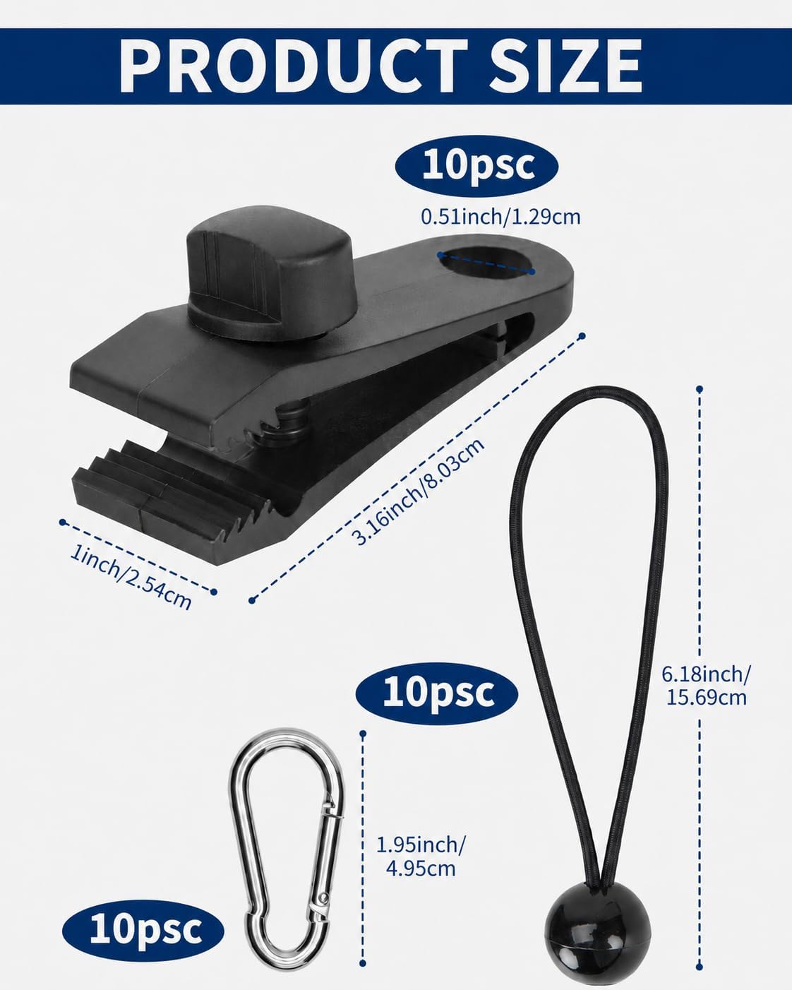 30PCS Tarp Clips Heavy Duty Lock Grip Set