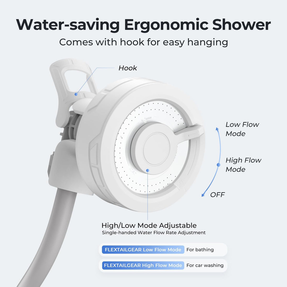 FLEXTAILGEAR MAX Shower Portable Shower for Camping, Rechargeable Outdoor Camping Shower, Portable Shower Pump with USB-C,Shower Pump for Hiking, Car wash, Pet Cleaning, Beach Vacations
