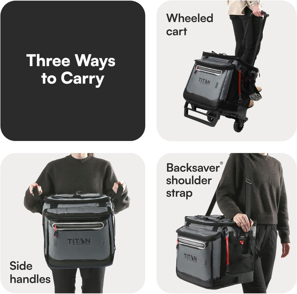 Titan 60 Can Cooler with Wheeled Cart, Ice Up to 3 Days
