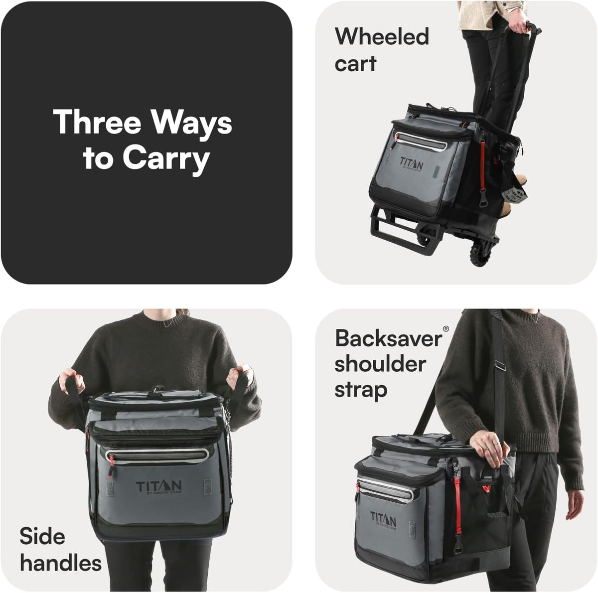 Titan 60 Can Cooler with Wheeled Cart, Ice Up to 3 Days