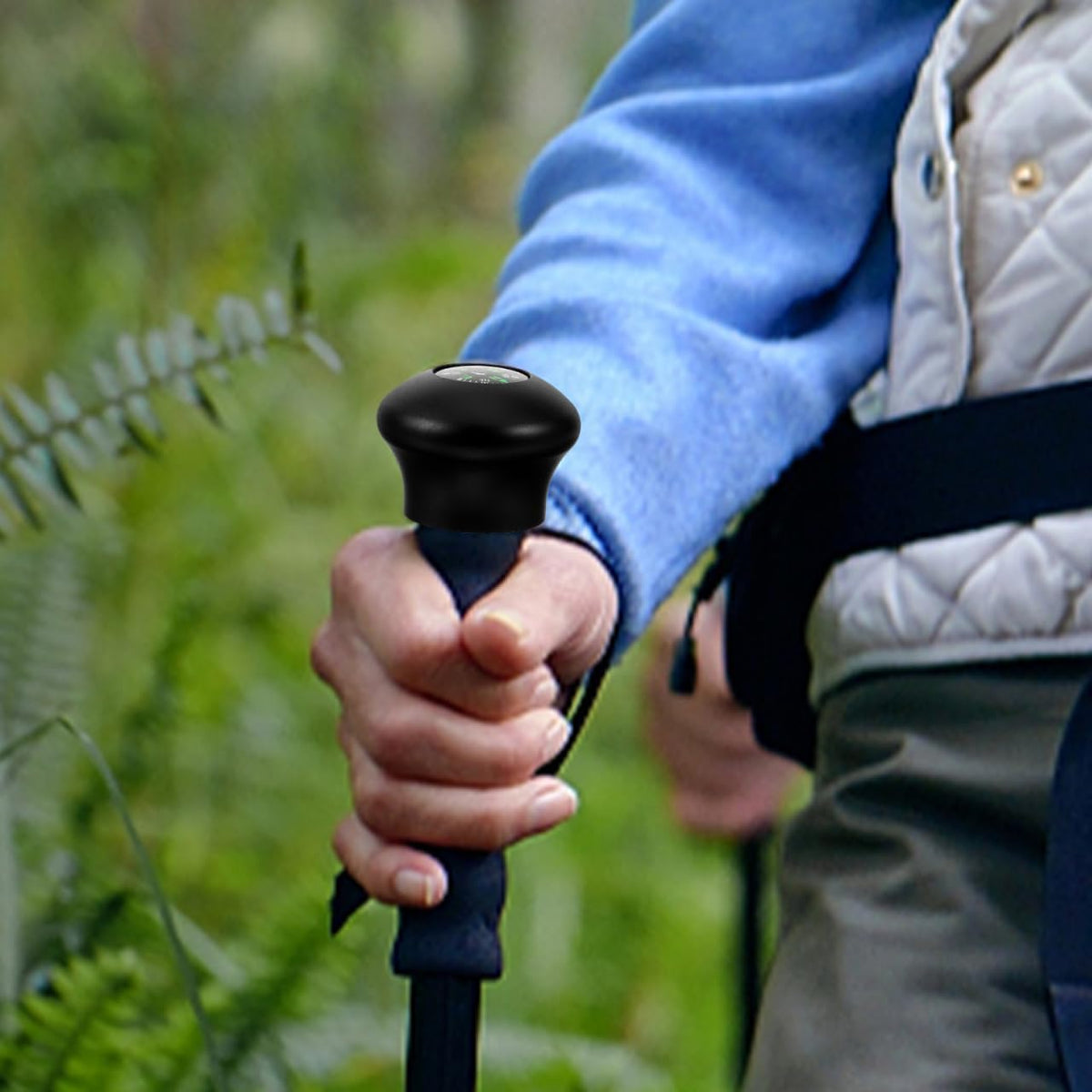 SUPVOX Trekking Pole Ball Handle Compass: Socket-in Hiking Stick Knob Compass Replacement for Wood Walking Poles, Mountaineering, and Climbing