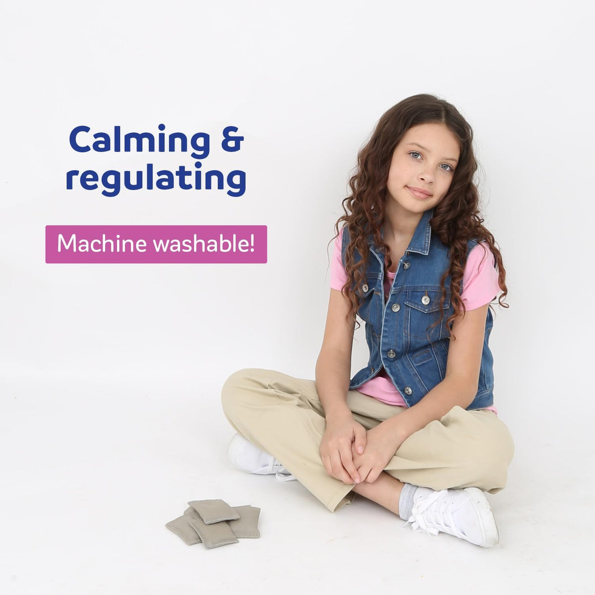 Fun and Function – Denim Weighted Vest for Kids – Sensory Weighted Vest Provides Soothing Weight for Kids with Sensory Issues - Small