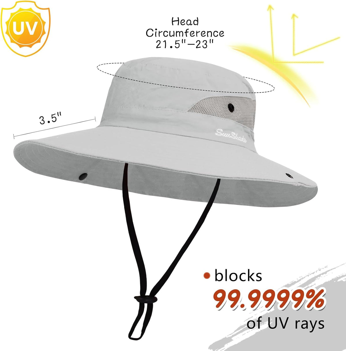 ZOORON Women's Ponytail Safari Sun Hat,Wide Brim UV Protection Bucket Hat