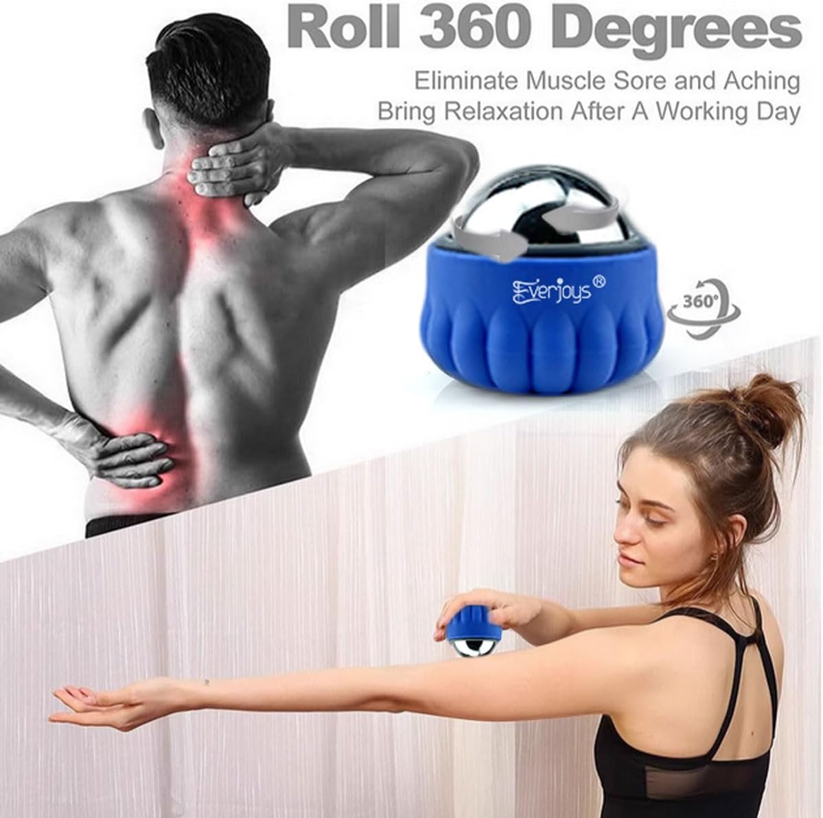 Massage Ice Roller Ball Cold & Heat Therapy Tissue Relief Muscle Recovery