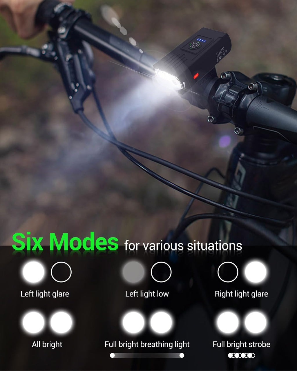Victoper Bike Light, High Lumens Super Bright Bicycle Lite, 6+4 Modes USB Rechargeable Bike Headlight & Taillight Set, Waterproof Safety Bike Front & Rearlight for Road, Mountain, Night Riding
