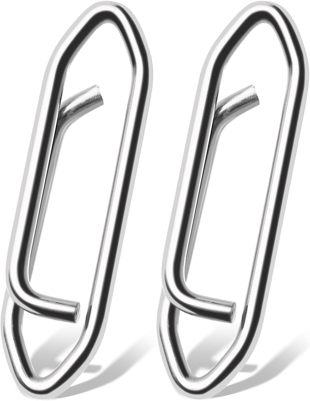 AMYSPORTS High Strength Fishing Snap Saltwater Stainless Connector Snaps Swivels Tackle Steel Power Fishing Clip Lure Quick Change White Nickel