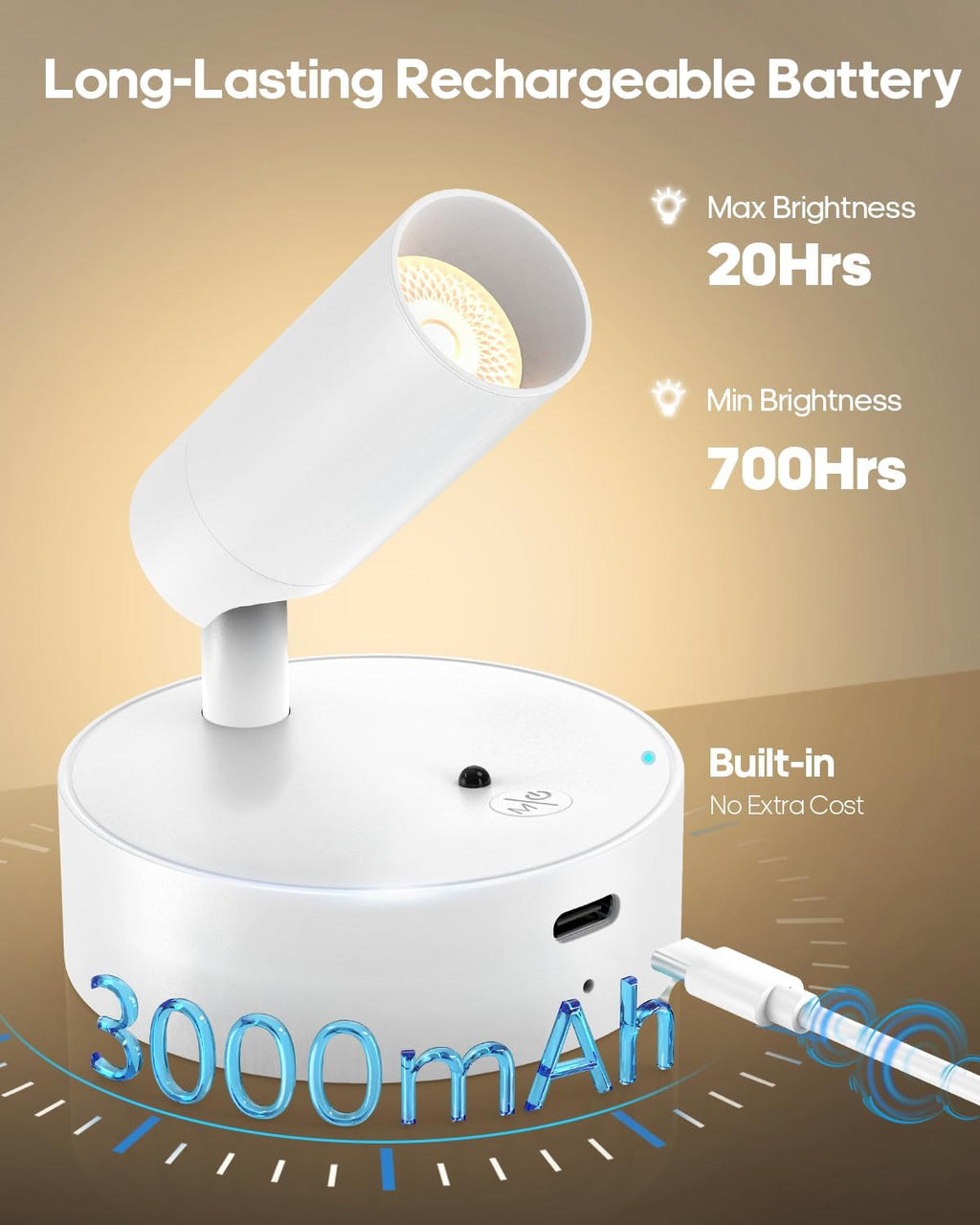 GOODEA Spotlights Indoor with Remote, 3000mAh Rechargeable Plant Spotlight