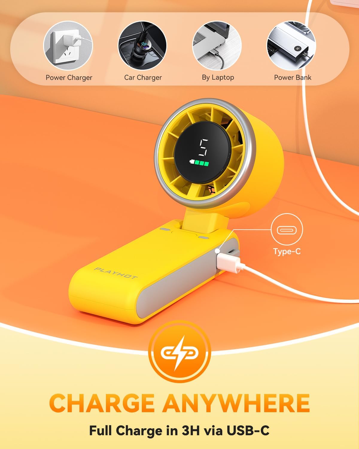 PlayHot Portable Handheld Turbo Fan, Travel Essentials, Gifts for Women/Men
