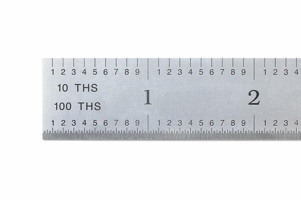 PEC Tools 24"/600mm Steel Rule, Slim & Flexible, Made in USA
