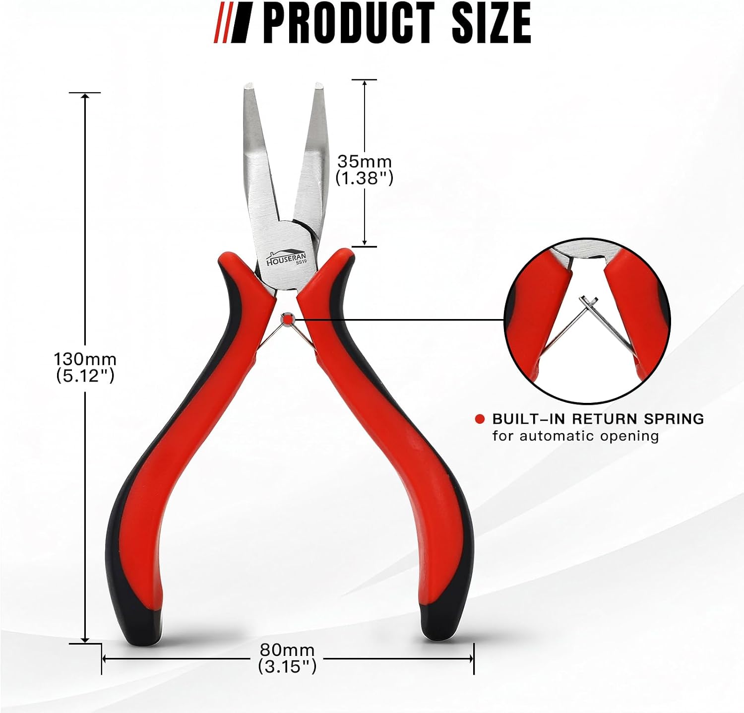 5-Pack 5-Inch Bent Nose Pliers for Jewelry Making, Spring Loaded