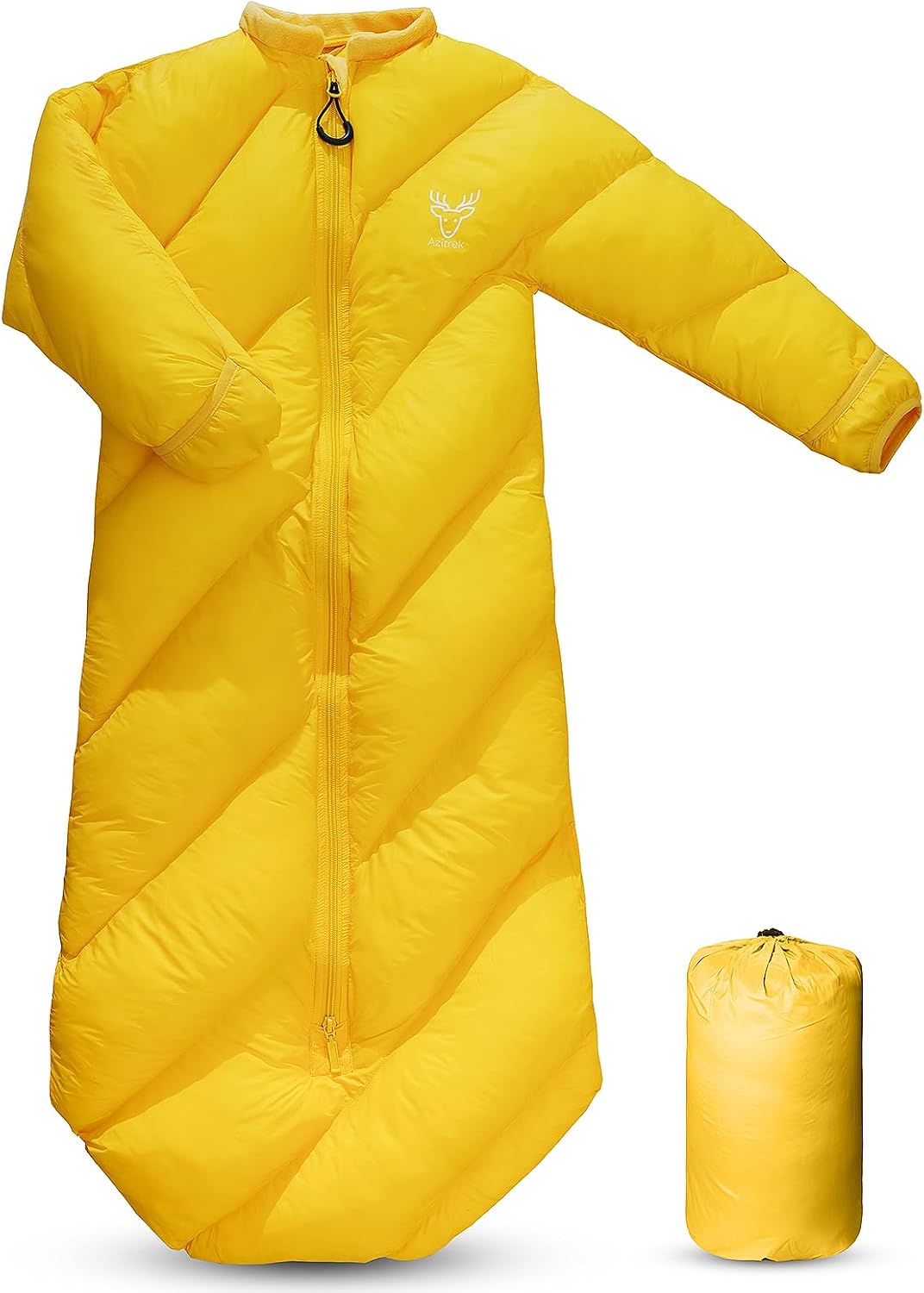T40 Toddler Sleeping Bags Boys Girls | Ages 2-4 | Puffy Kids Sleeping Bag Camping Sleepovers |up to 46 in| Lightweight Compact Comfort for Indoor Outdoor Machine Washable (Yellow)
