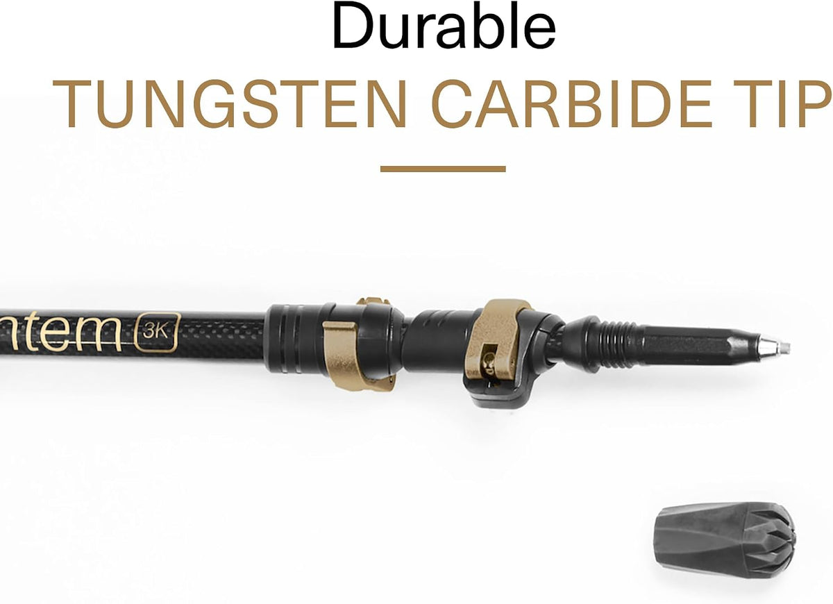 Montem Carbon Fiber Trekking Poles – Ultralight 3K Hiking Poles, Collapsible & Adjustable with Cork Grip, Quick Lock Walking Sticks for Backpacking & Travel (2-Pack)