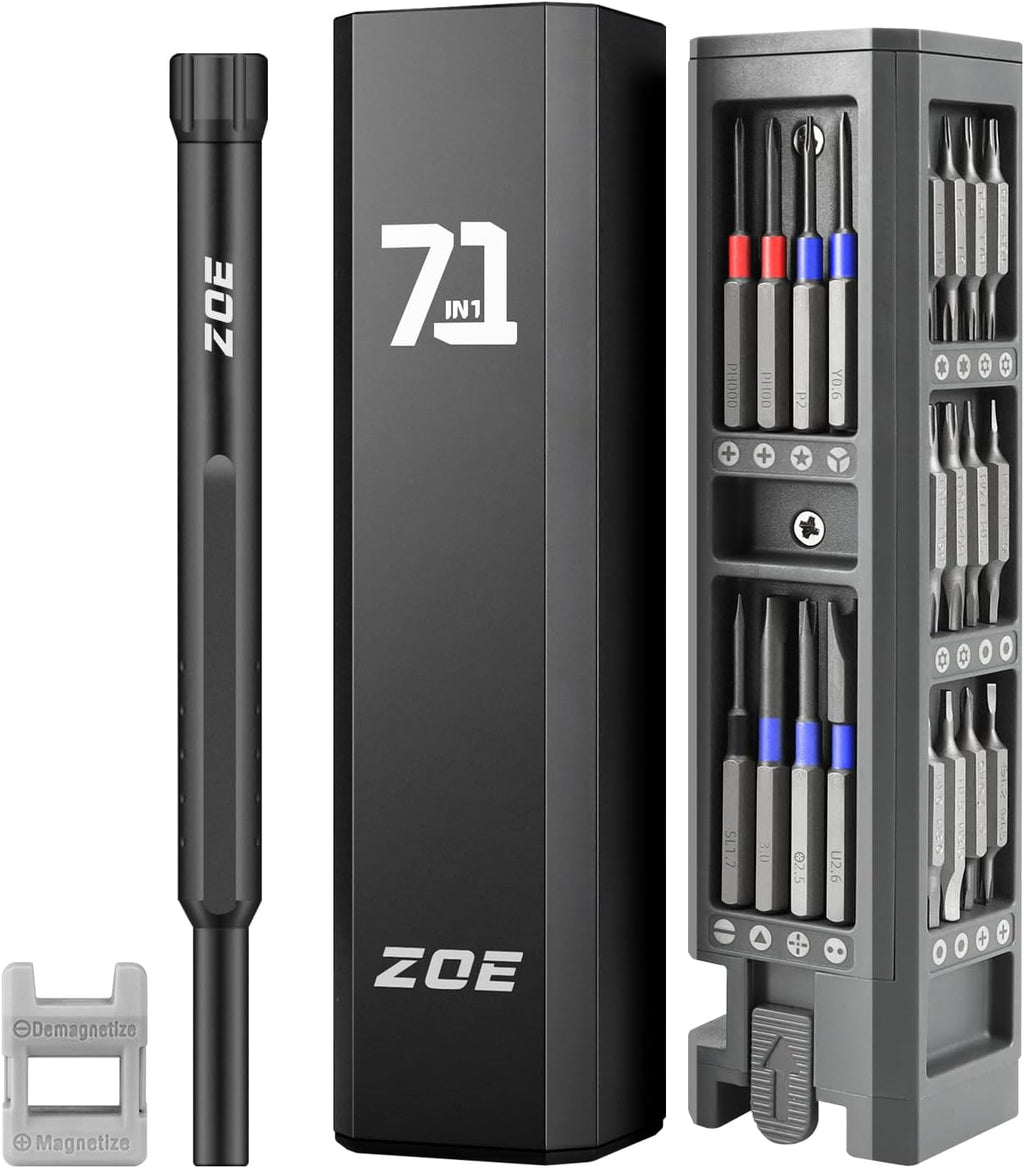 71-in-1 Precision Screwdriver Set with Pop-up Aluminum Alloy Case（Black）