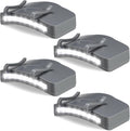 Mudder 4 Pcs Grey Hat Light Clip on Battery Powered 11 LED Cap Flashlight