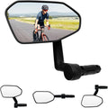 Bike Mirror, Adjustable Bicycle Mirror Handlebar Mount, Scratch Resistant HD Glass Lens, Large Bar End Rear View Mirror for E-bike, Mountain Bike, City Bikes & Scooter (Left 0.59-0.78")