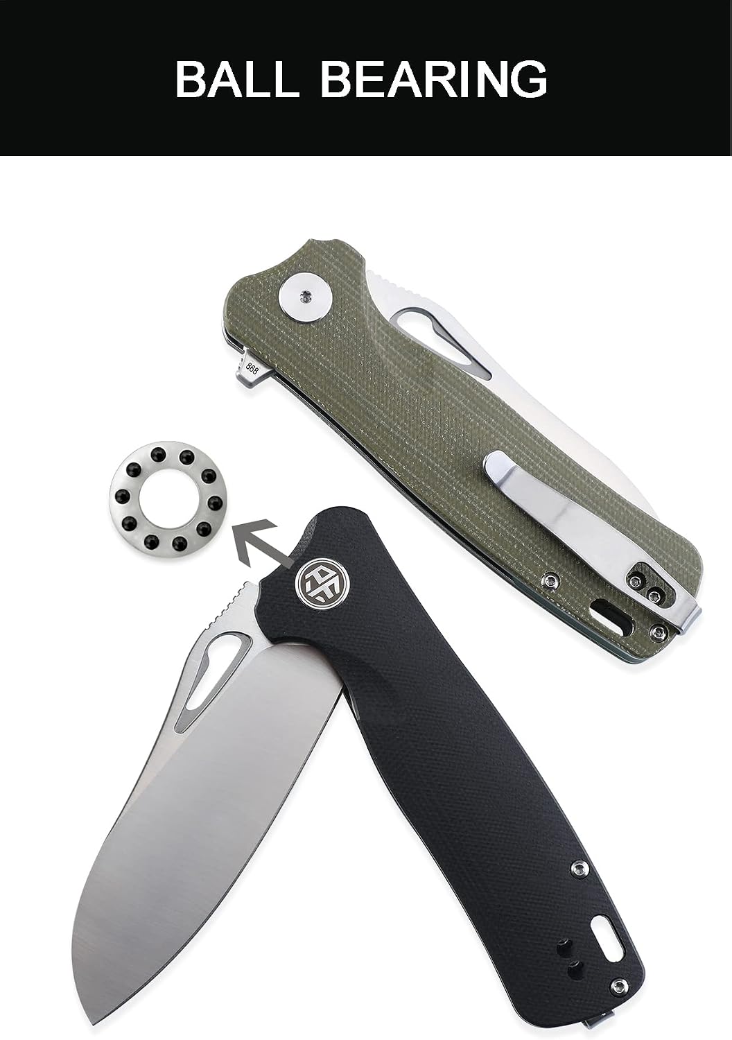Petrified fish PF868 Bunta 3.35" D2 Satin Blade Pocket Folding Knife