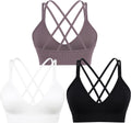 V Neck Sports Bras for Women Cross Back Workout Bra for Small Bust