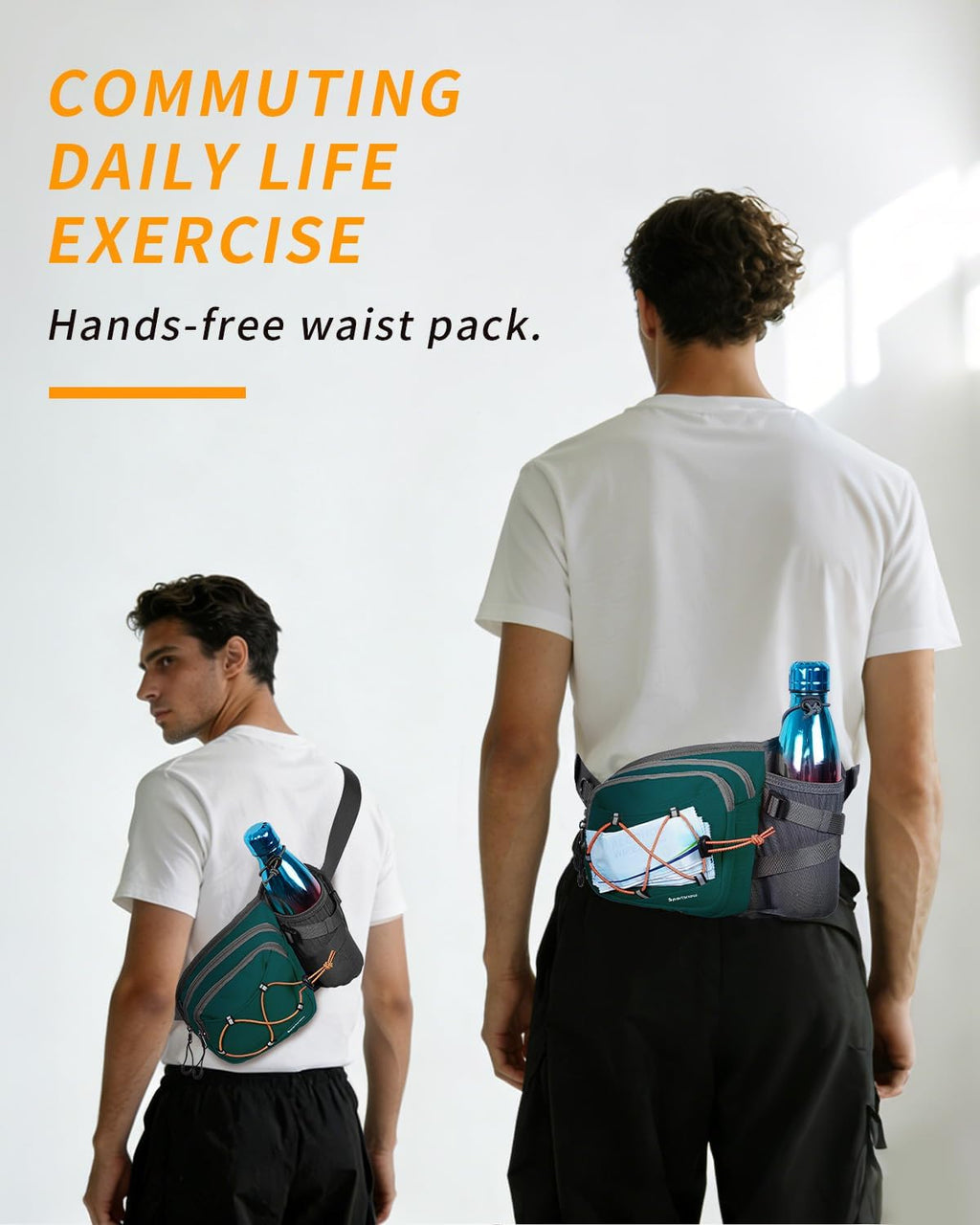 sportsnew Waist Pack with Water Bottle Holder, Fanny Pack for Men Women