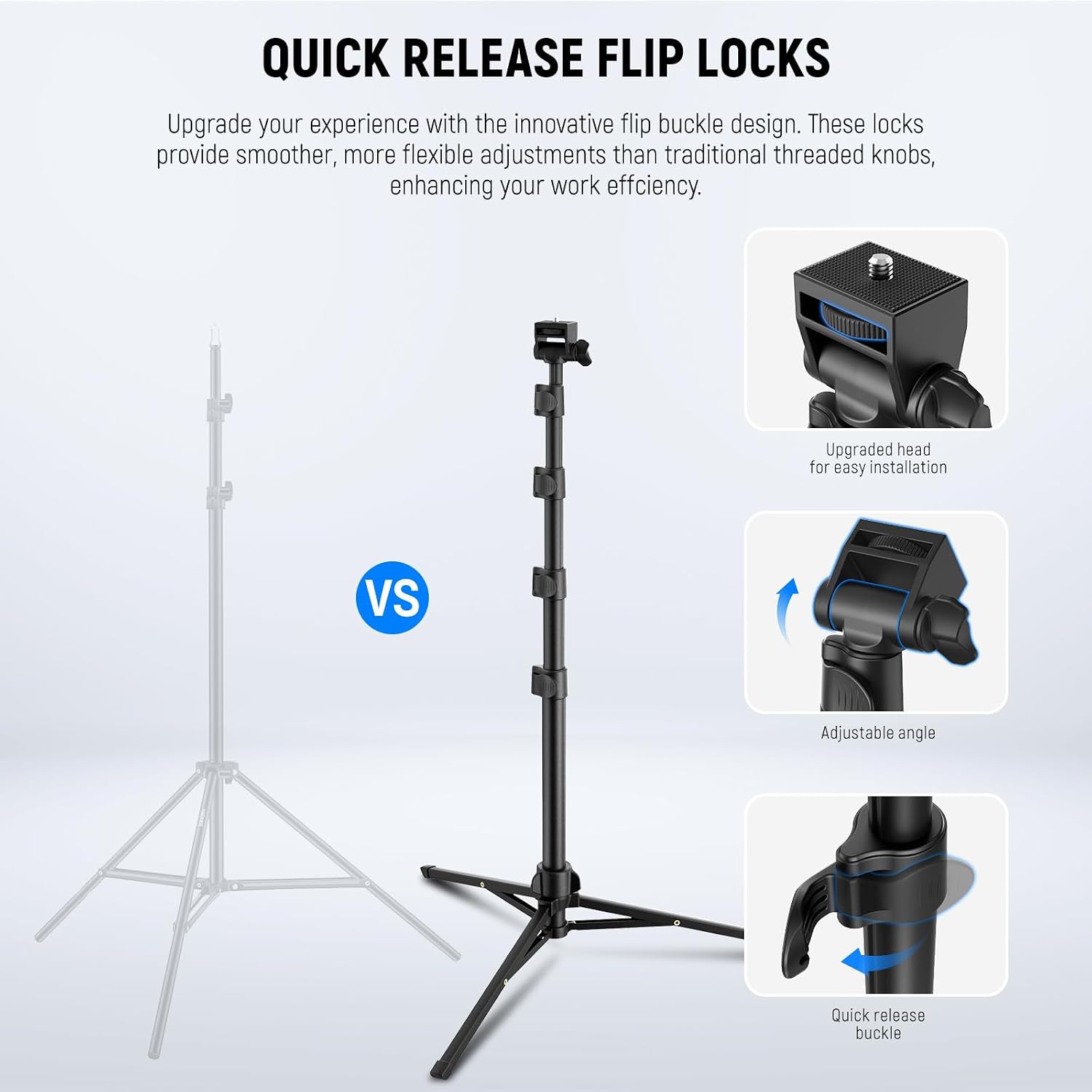 NEEWER Basic Phone Tripod for iPhone & Camera w/Remote & Phone Holder, 66" Metal Selfie Stick Travel Vlog Cell Phone Stand, Portable Camera Cellphone Holder Mount for Video Recording Filming, TS03