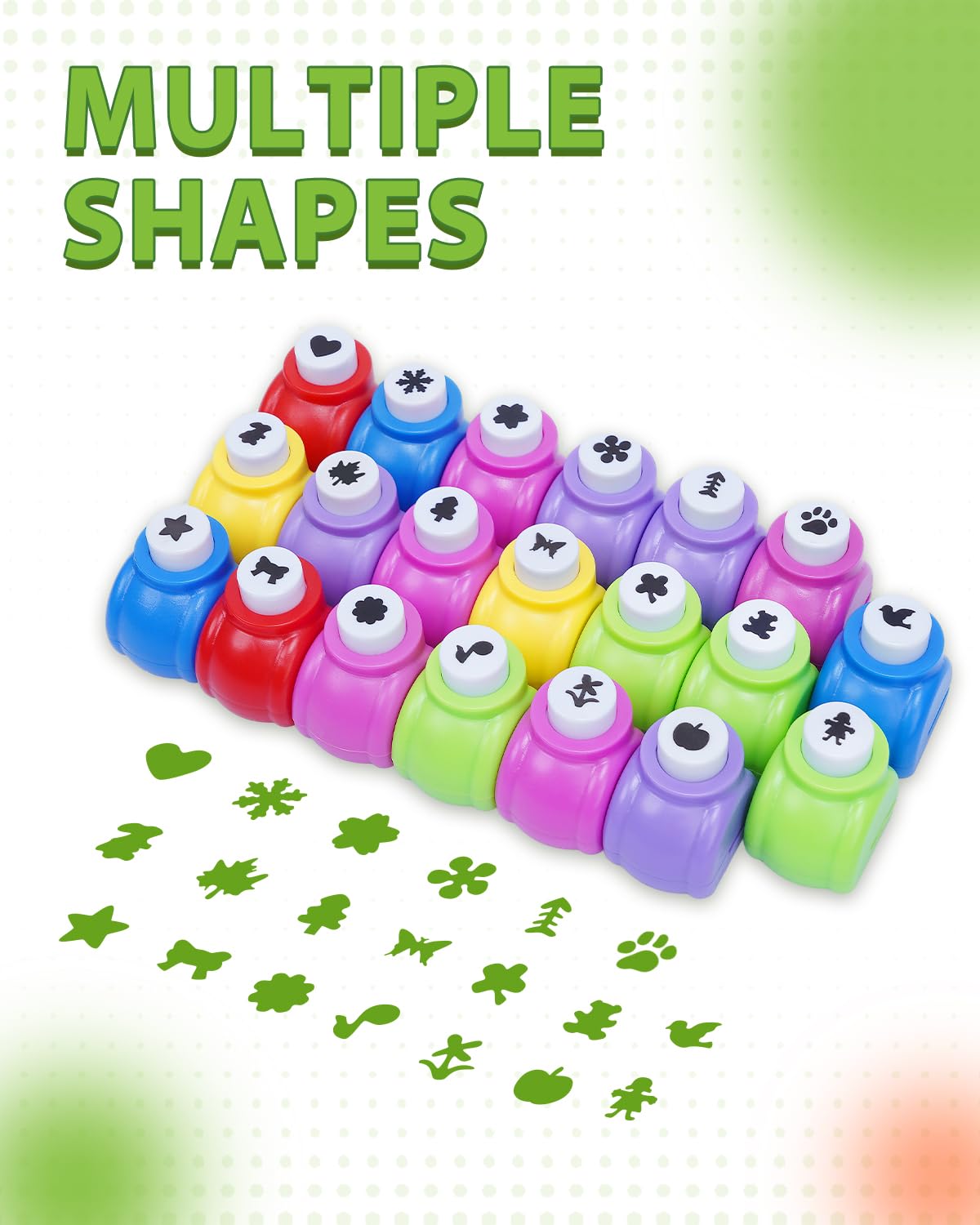 UCEC 20PCS Mini Hole Punch Shapes, Star Heart Paper Punches for Crafting