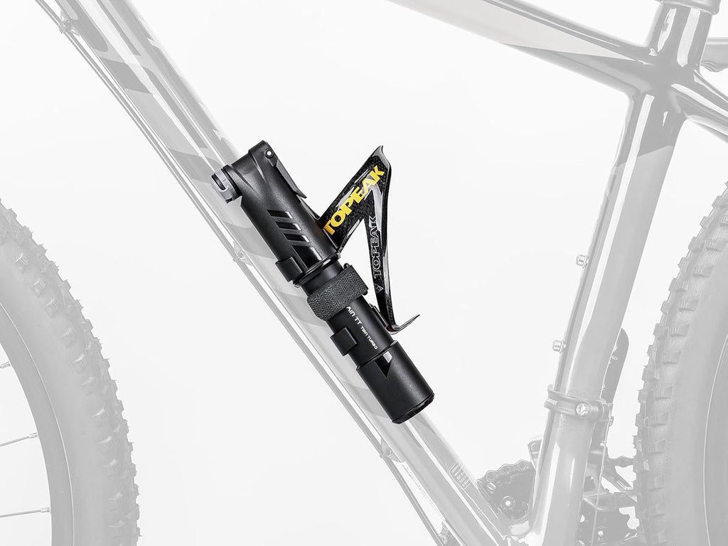Topeak Mountain TT Twin Turbo Pump, 120 Psi/ 8.3 Bar, Fits Presta, Schrader, and Dunlop Valves