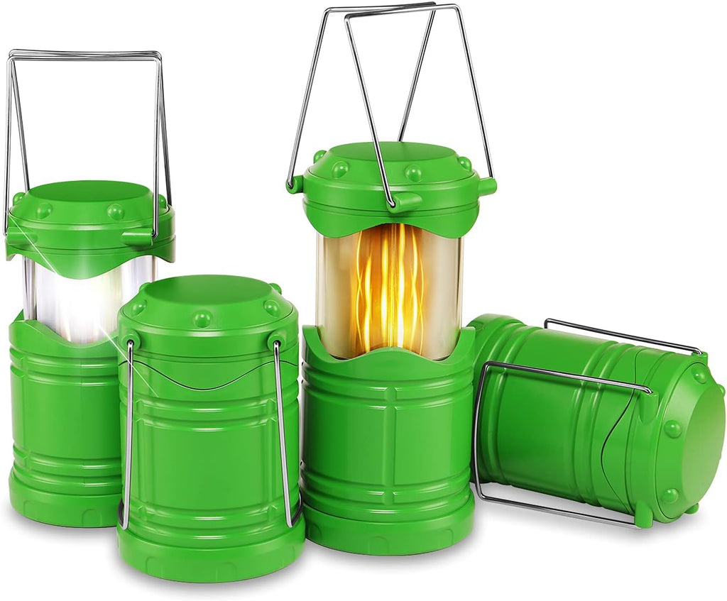 Lichamp 4 Pack LED Camping Lanterns Flame Lights, Green