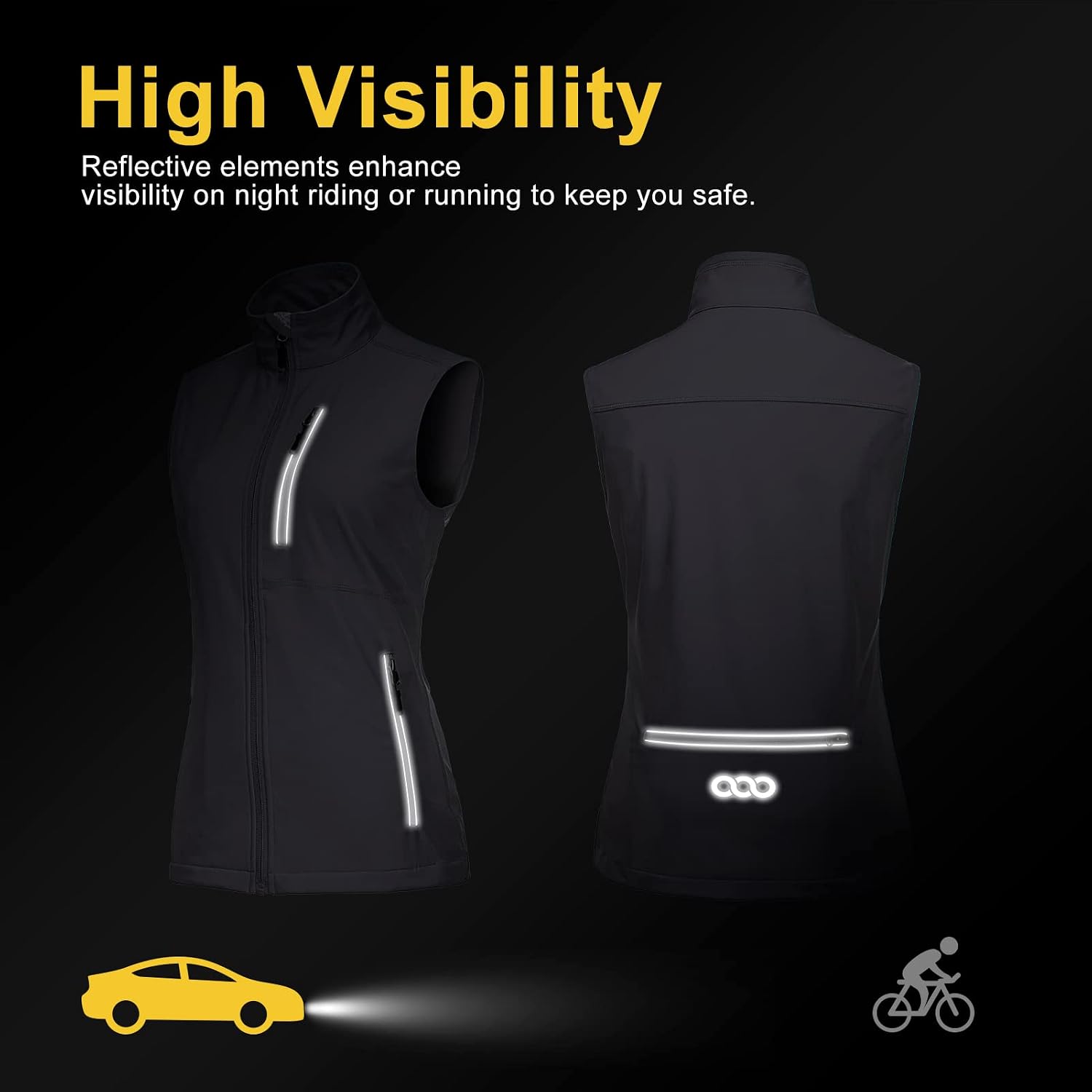 33,000ft Women's Lightweight Running Vest with 6 Pockets for Travel Golf