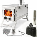 DANCHEL OUTDOOR T6 Ultralight Titanium Wood Stove with 7.2ft Chimney Pipe