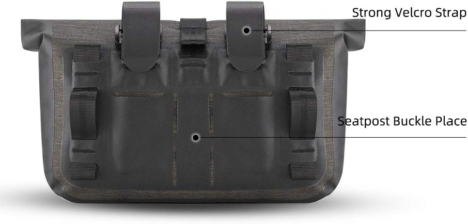 ROCKBROS Bike Handlebar Bag Waterproof 6L Roll-Top for MTB Road Bike