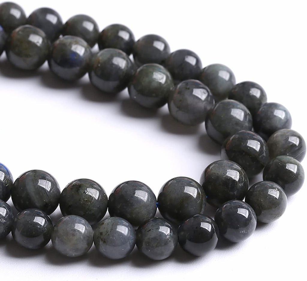 8MM 46PCS Natural Stone Black Labradorite Beads Crystal Loose Beads for Jewelry Making DIY Bracelet