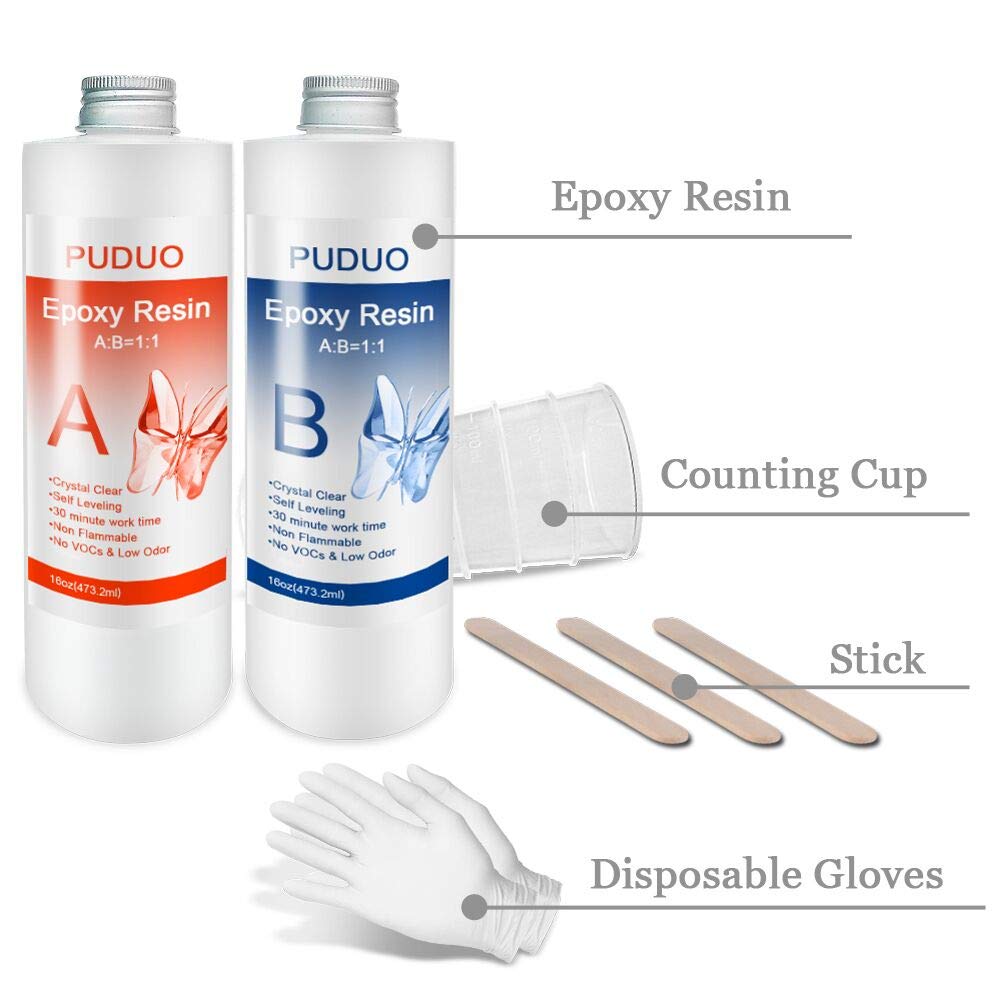 Puduo Epoxy Resin Casting and Coating Kit 32OZ