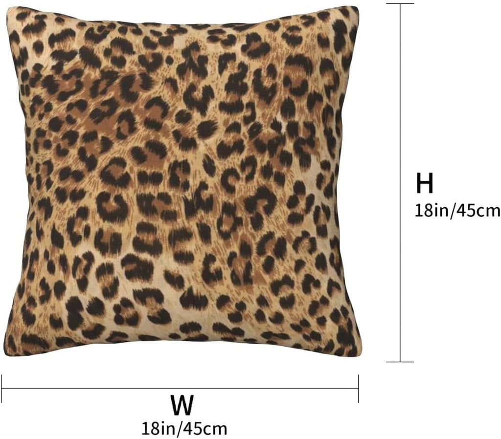 Leopard Print Pillow Covers 18x18 in Couch Cheetah Print Pillow Case Sets of 2 Modern Decorative Square Throw Pillows for Home Living Room Bedroom Bed Cushion