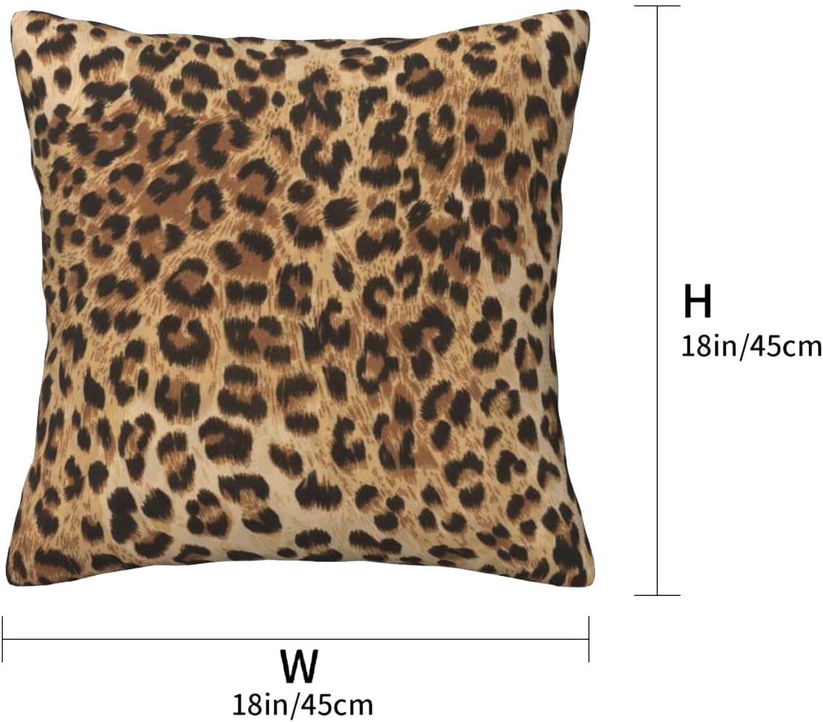 Leopard Print Pillow Covers 18x18 in Couch Cheetah Print Pillow Case Sets of 2 Modern Decorative Square Throw Pillows for Home Living Room Bedroom Bed Cushion