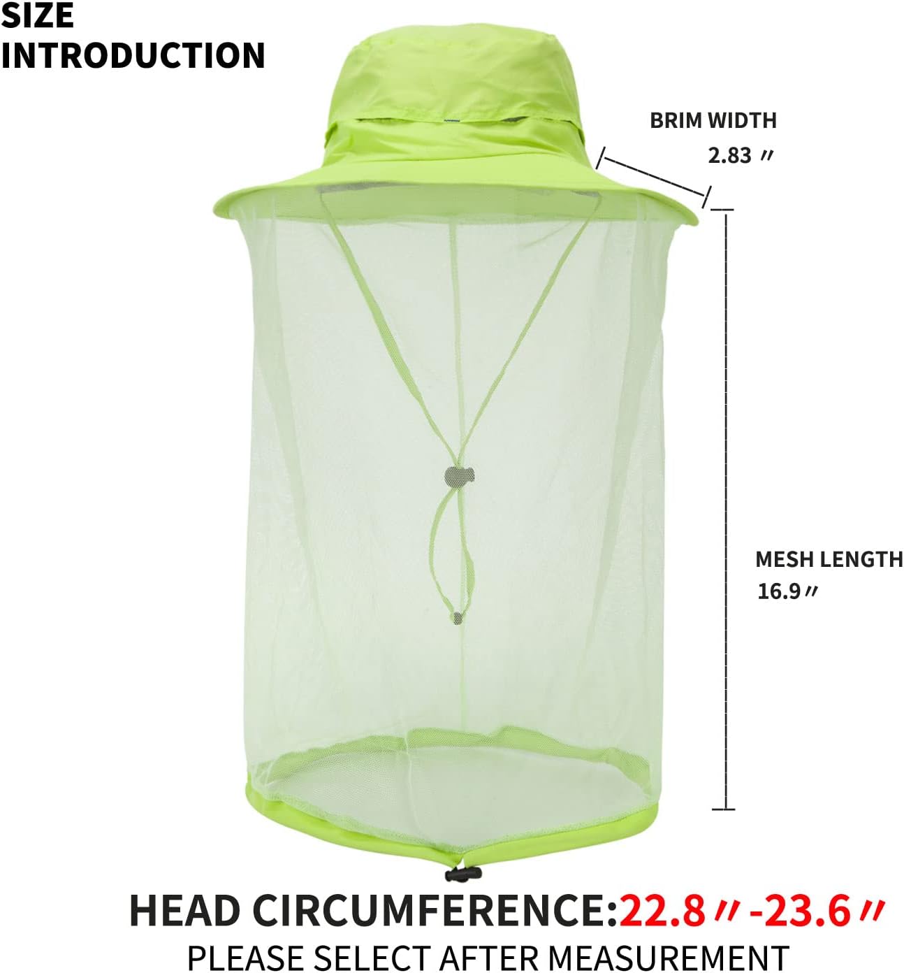 Fishing Hat Sun Protection Hat Mosquito Head Net for Outdoors Bucket Hat with Hidden Net Mesh