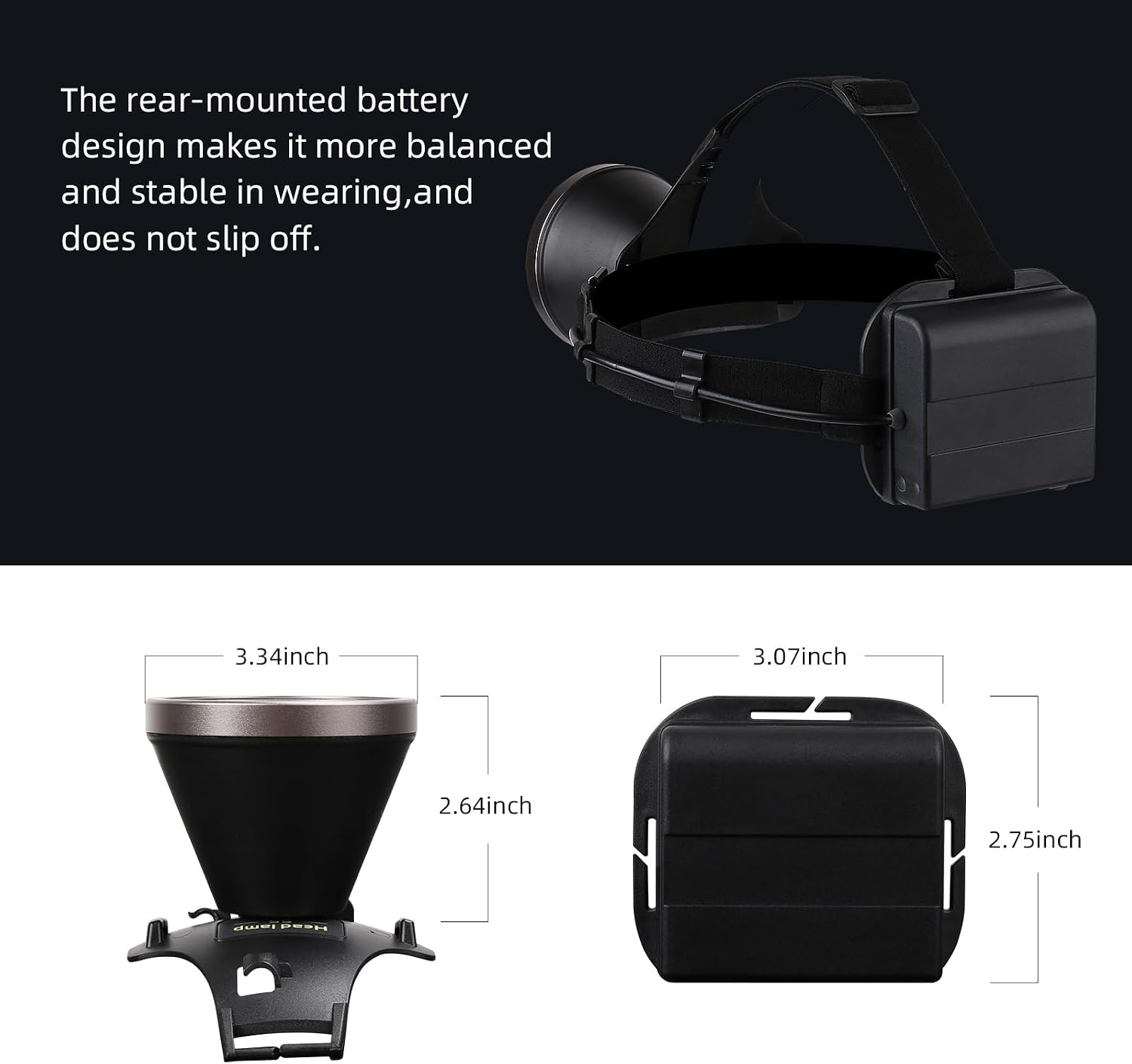 Led Bright Headlamp USB C Rechargeable Head Lamp with Battery Powered for Adult- Adjustable Motion Sensor Headlamps Flashlight Waterproof Searchlight for Hunting,Fishing