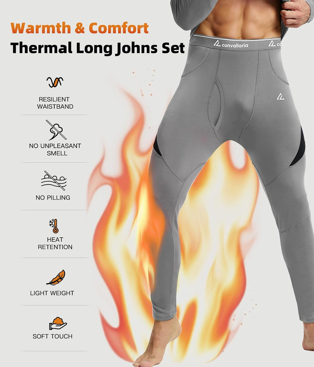 Mens Thermal Underwear Long Johns Set Cold Weather Hunting Base Layer