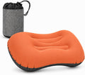 Inflatable Camping Pillow, Ultralight Travel Pillow with Storage Bag for Neck Lumbar Support, Compact Comfortable Inflating Pillow for Camping, Hiking, Backpacking, Outdoor (Orange)