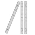 PEC Tools 12" Metal Ruler, Rigid, 4R Graduation, High Precision, Pack of 3