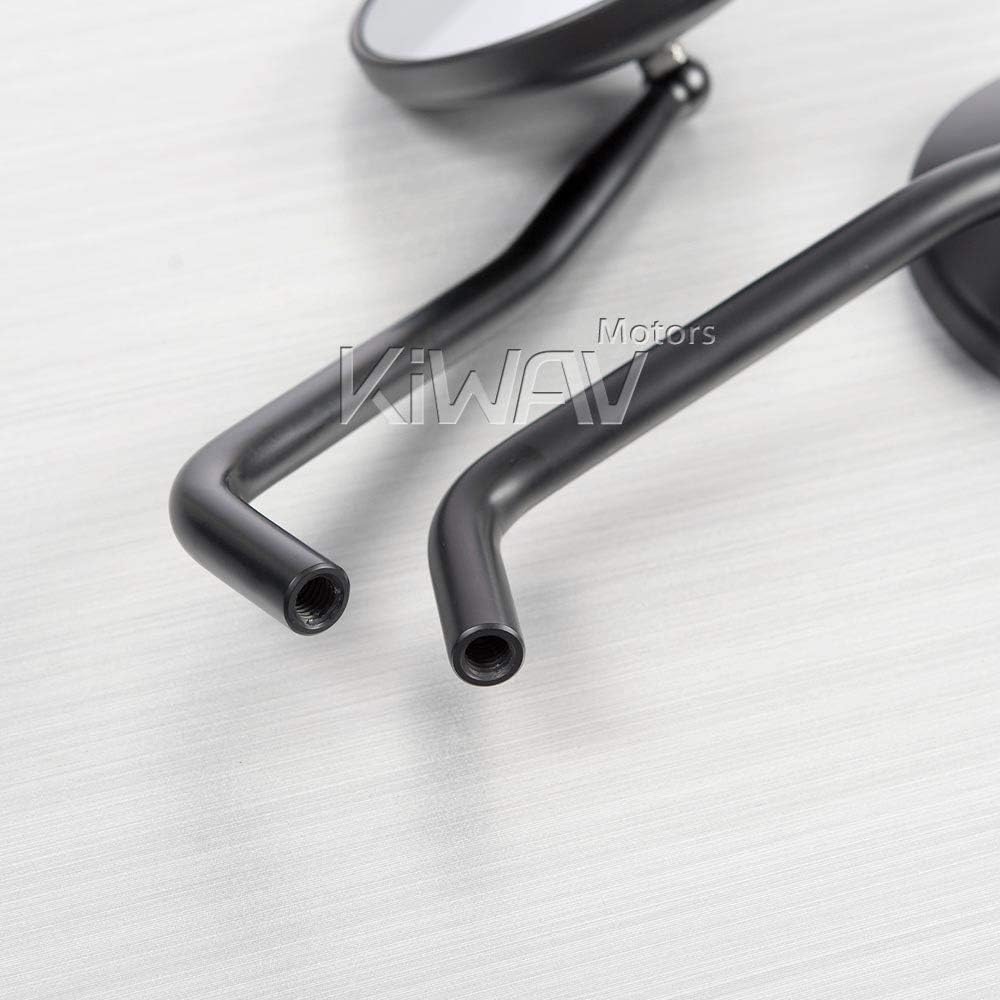 KiWAV Magazi Aluminum Motorcycle Rear Side Mirrors Black Eclipse compatible for Harley Street 500/750 2015-