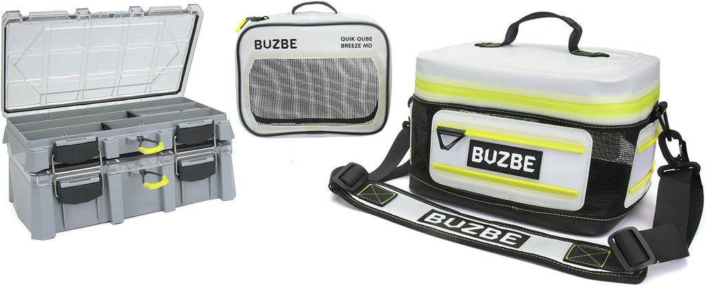BUZBE Swarm Breeze 15 - Breathable Modular Tackle Bag with Basic Boxes and Quik Qube Breeze