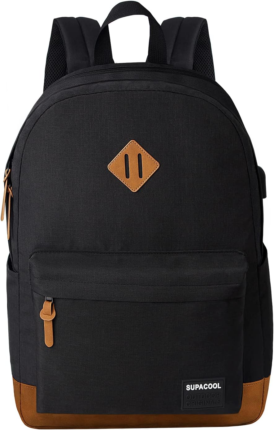 SUPACOOL Large Laptop Backpack with USB Charging Port for Men and Women
