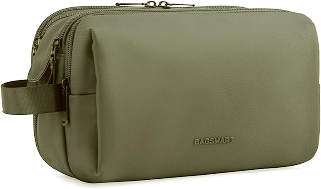 BAGSMART Toiletry Bag for Men, Travel Toiletry Organizer Dopp Kit Water-resistant Shaving Bag for Toiletries Accessories, Door Room Essentials,Pink-medium