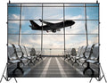 Airport Terminal Backdrop Airplane Airport Departure Lounge Photography Background 7x5ft Travel Party Banner Birthday Decortain Photo Shoot Props